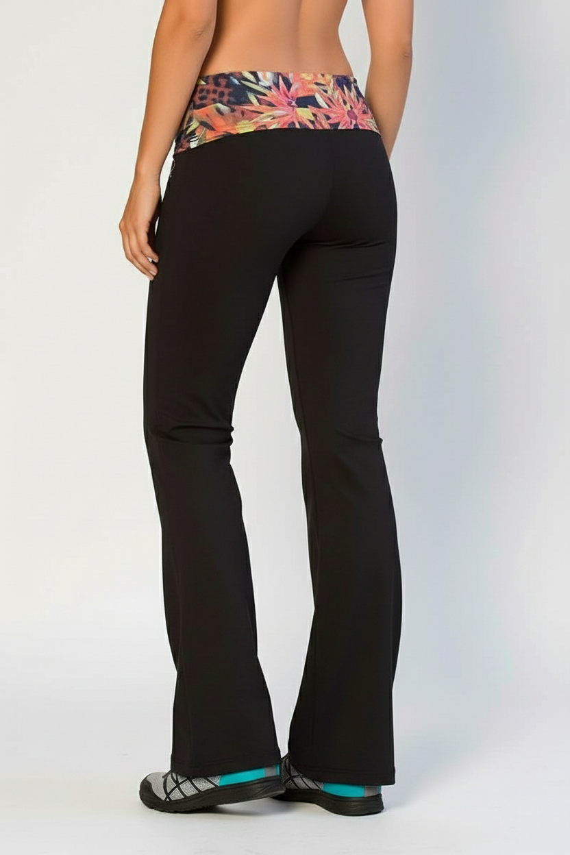 Body Brazil Black Hidden Tiger Fold Over Pants (Reg& Tall)