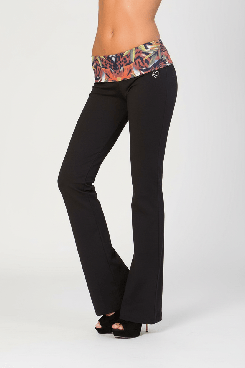 Body Brazil Black Hidden Tiger Fold Over Pants (Reg& Tall)
