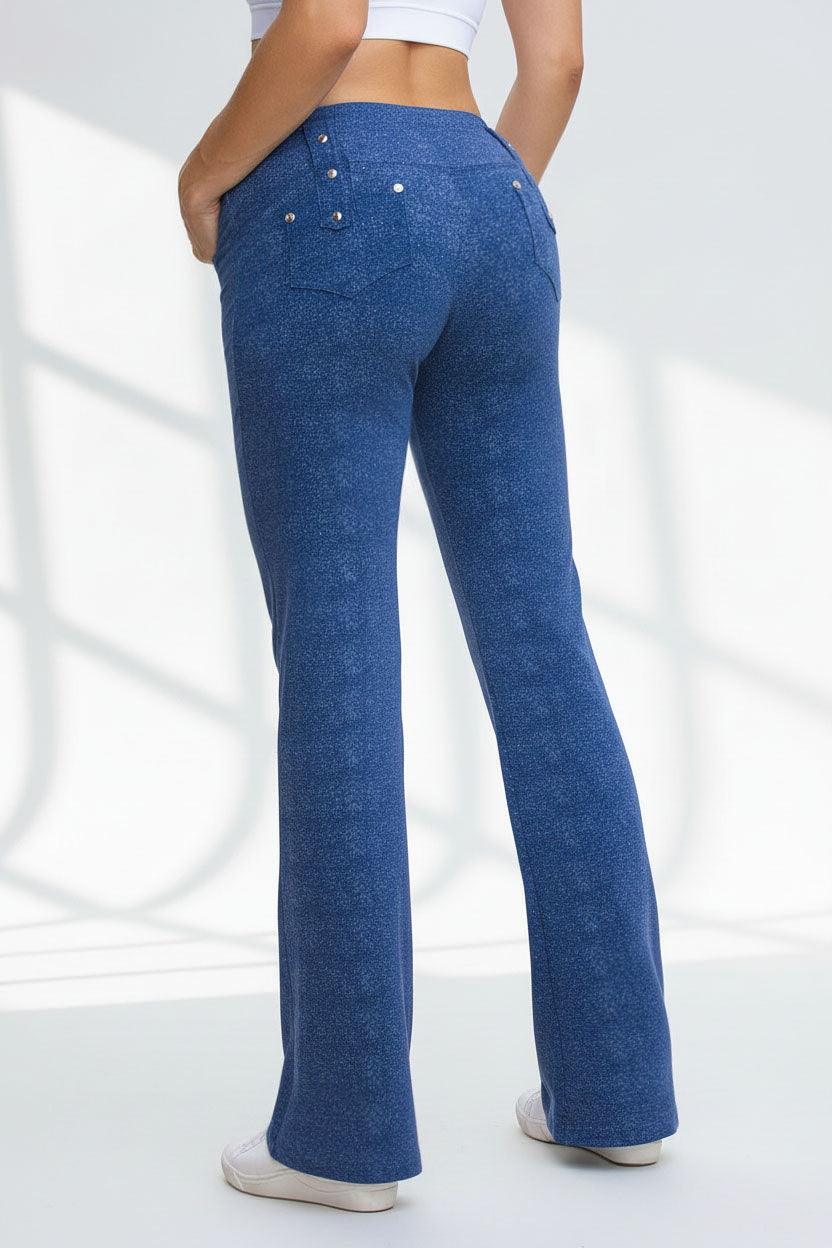 Jean Style Pants Stretch Supplex Rear Pockets | Body Brazil