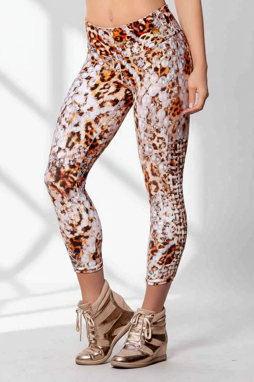 Alto Giro Pearl Leopard Weave Capri