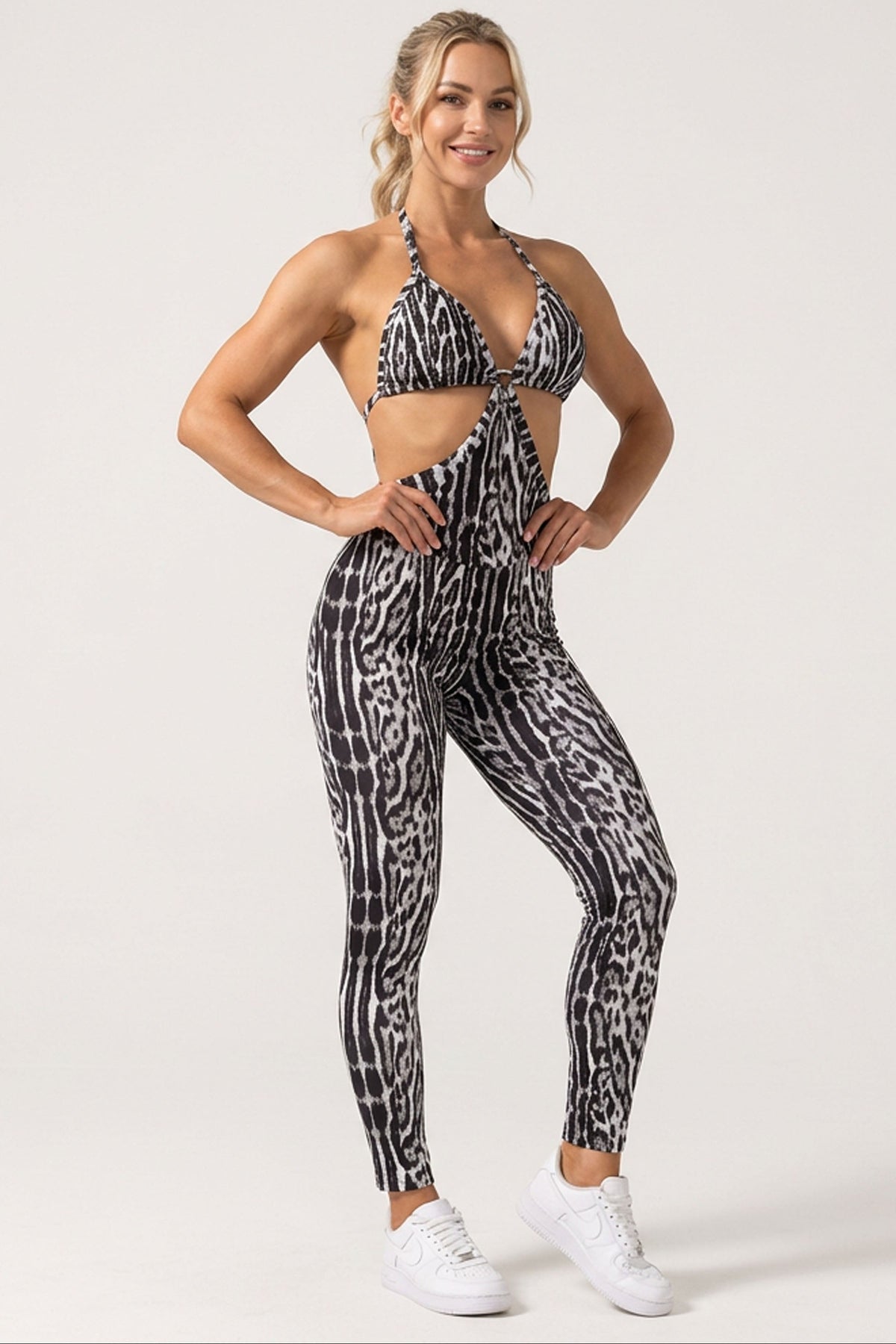 Body Brazil Silver Leopard Scrunch Jumpsuit