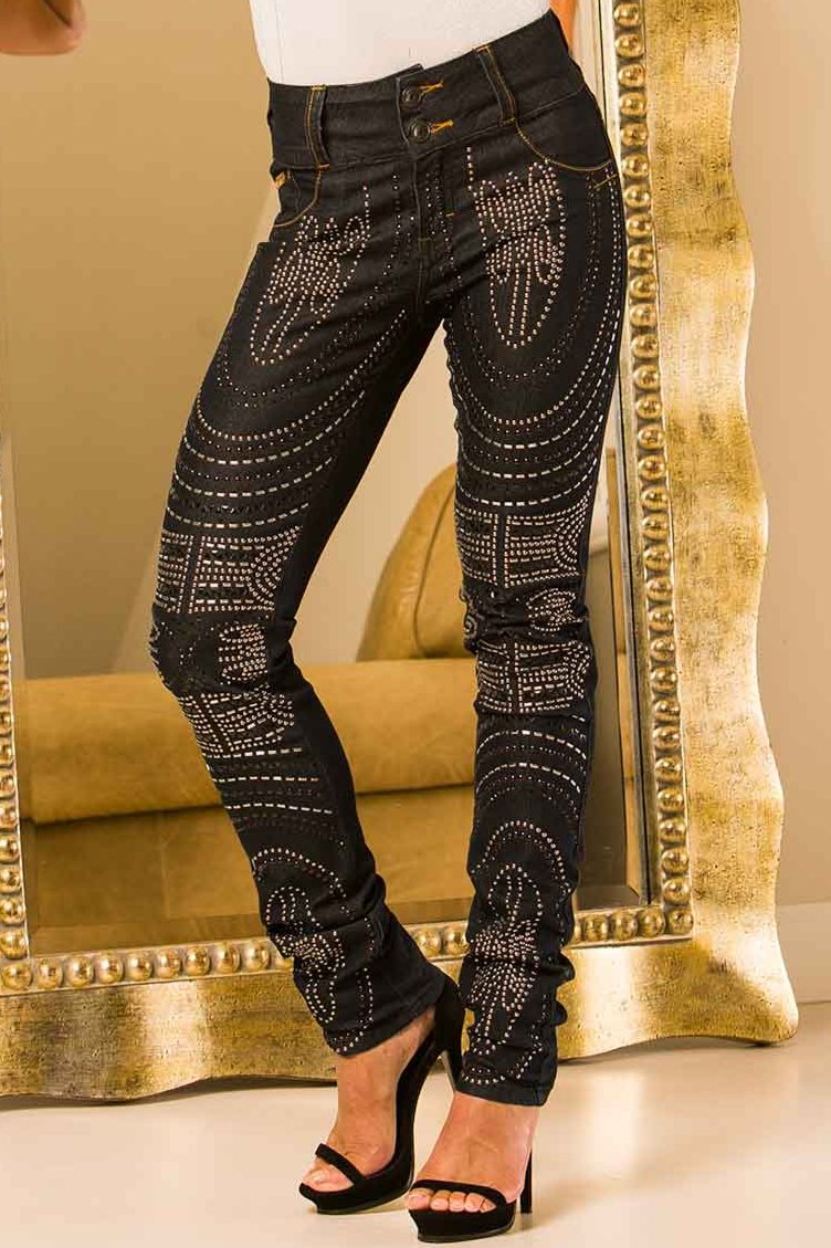 Moikana Bedazzled Black Jeans