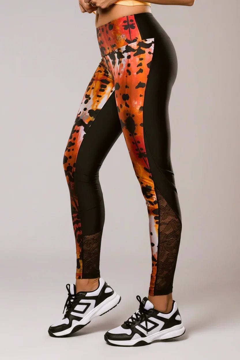 Alto Giro Lacy Art Leopard Legging