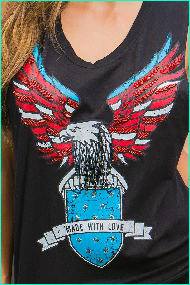 Alto Giro Made With LOVE Embellished Tank