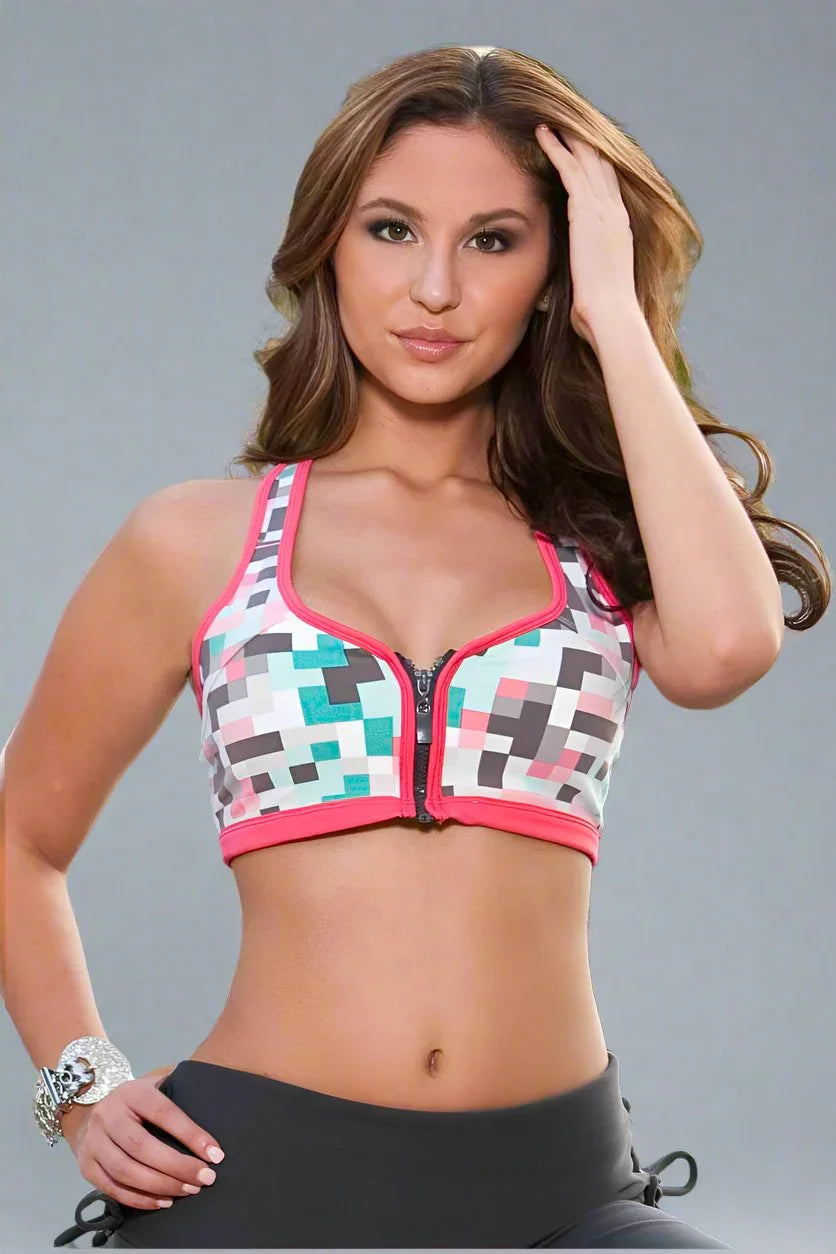 Morena Rosa Mosaic Zipper Bra