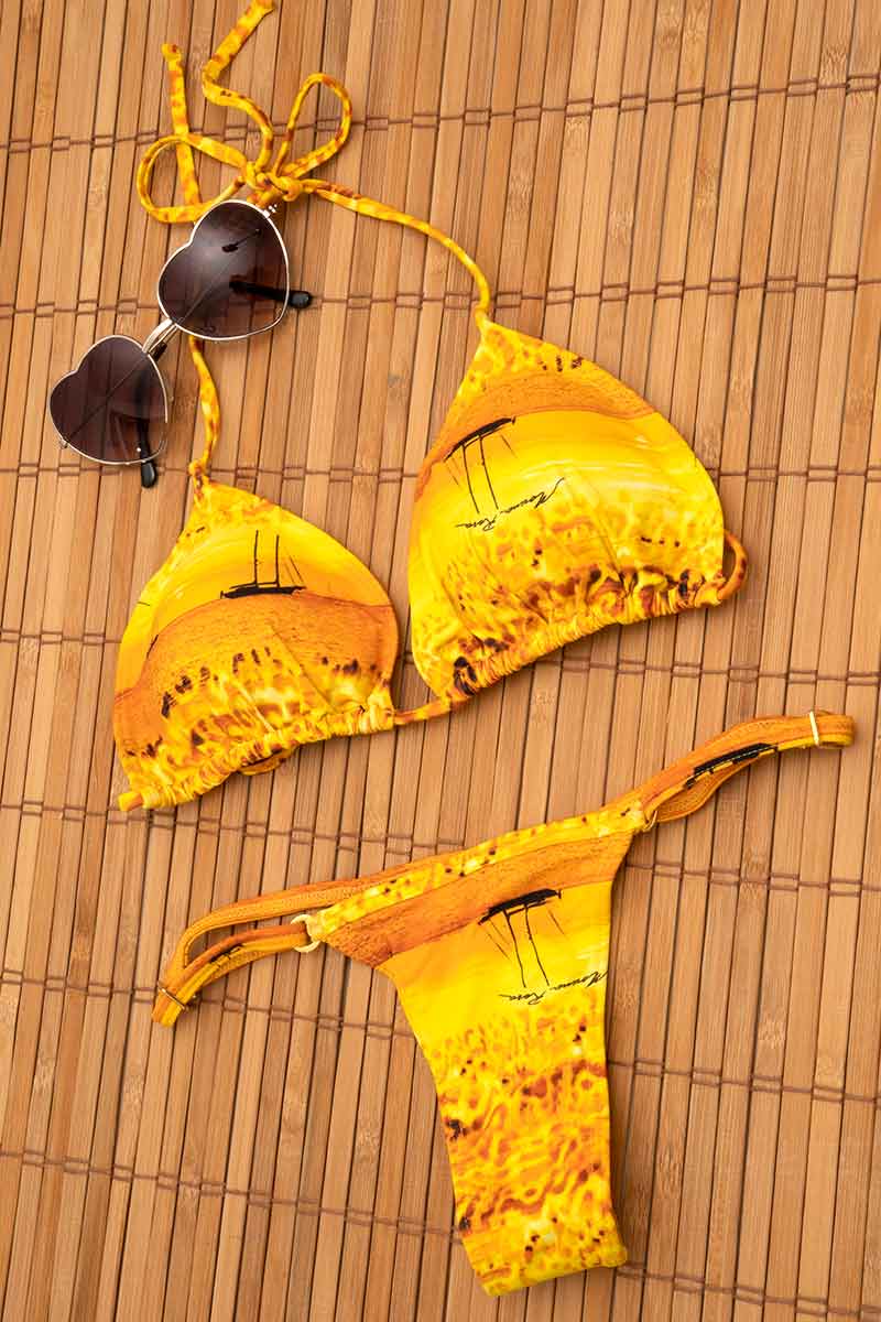 Morena Rosa Citrus Leopard Thong Bikini