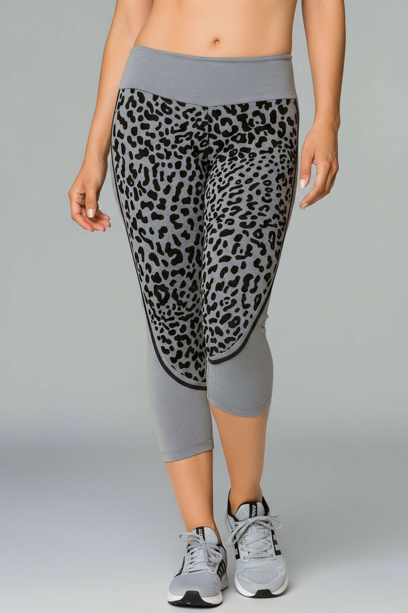 Bia Brazil Grey Velvet Cheetah Capri