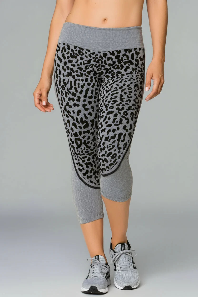 Bia Brazil Grey Velvet Cheetah Capri