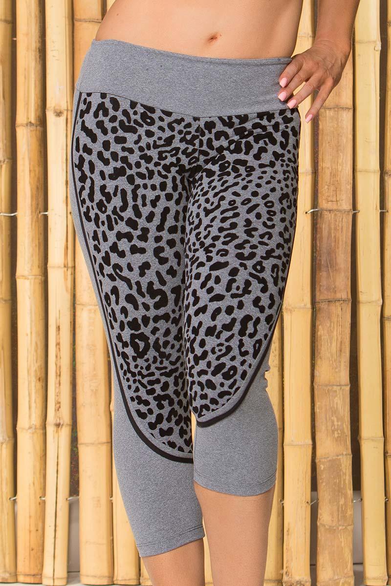 Bia Brazil Grey Velvet Cheetah Capri