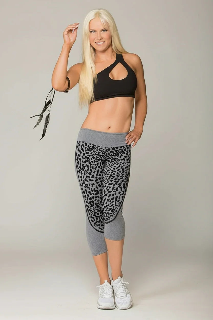 Bia Brazil Grey Velvet Cheetah Capri