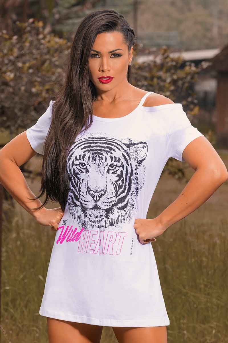 Hipkini White Tiger Tank Dress