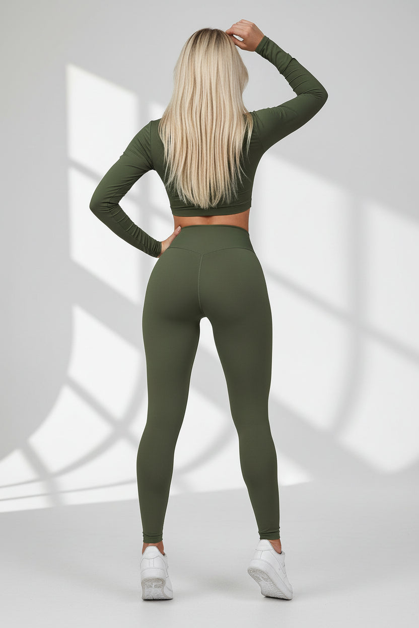 Let's Gym Sexy Army Green Cropped Top – Body Brazil