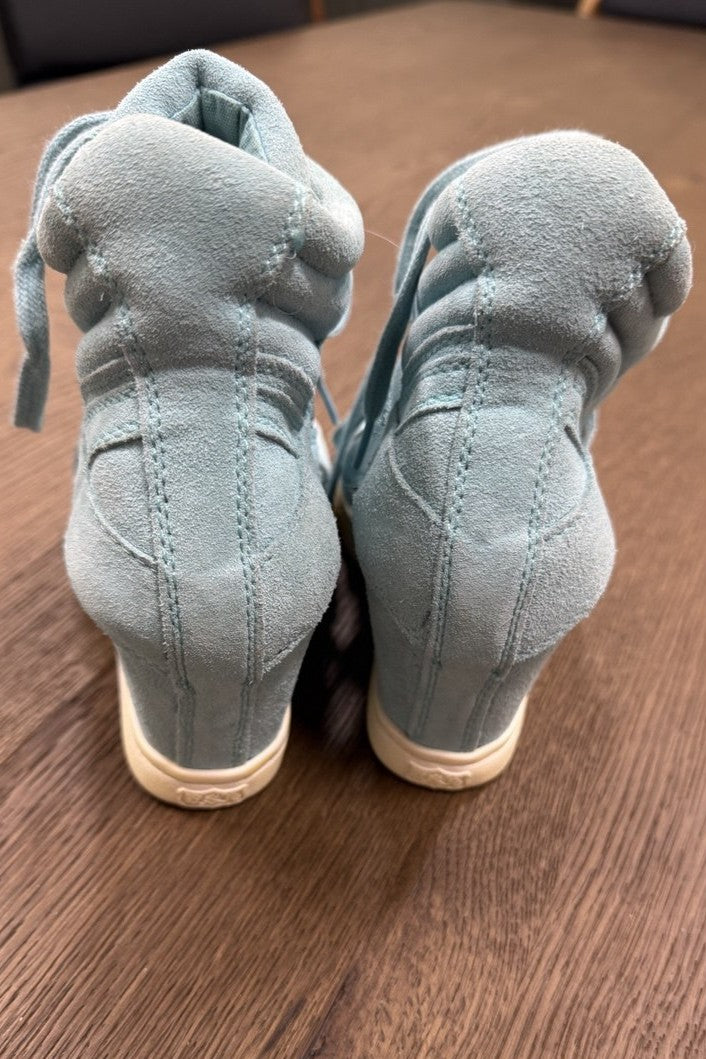 SAMPLE SALE Ash Blue Suede Lace Up High Wedge Sneakers [size 7.5-8]
