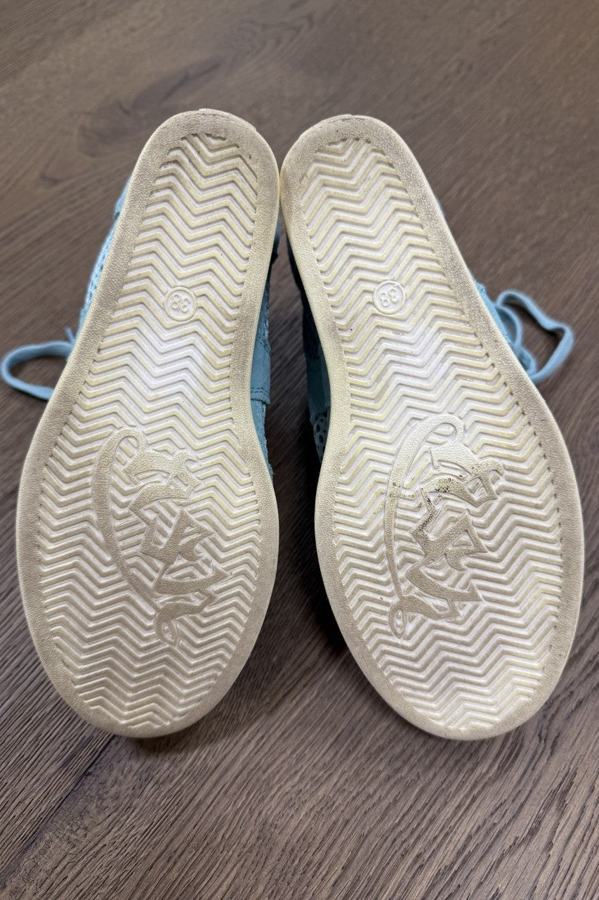 SAMPLE SALE Ash Blue Suede Lace Up High Wedge Sneakers [size 7.5-8]