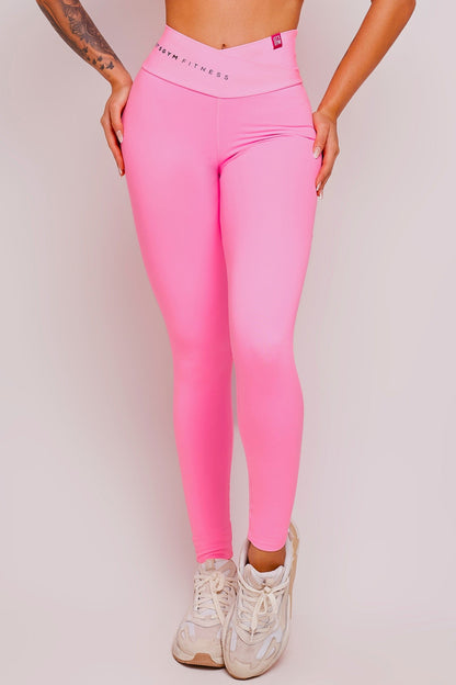 pink high waist v front supplex legging  Brazilian 