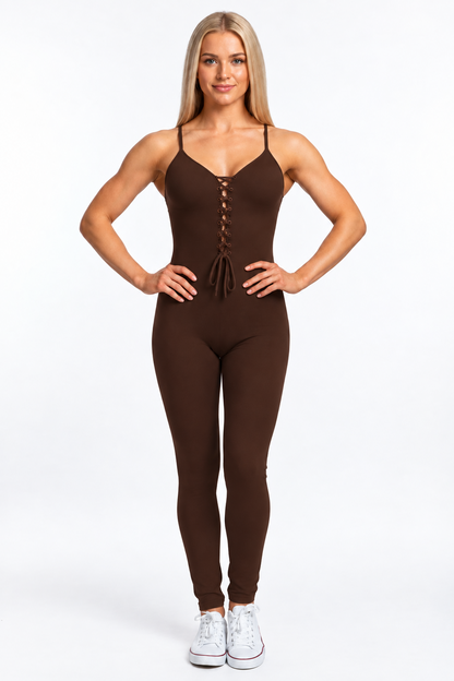 Body Brazil Chocolate Lacing Jumpsuit