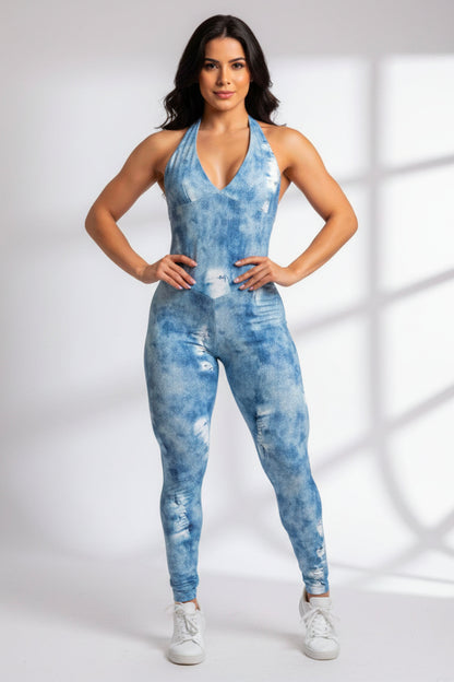 Body Brazil Faux Denim Scrunch Jumpsuit