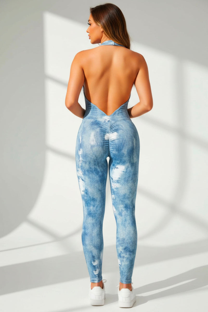 Body Brazil Faux Denim Scrunch Jumpsuit