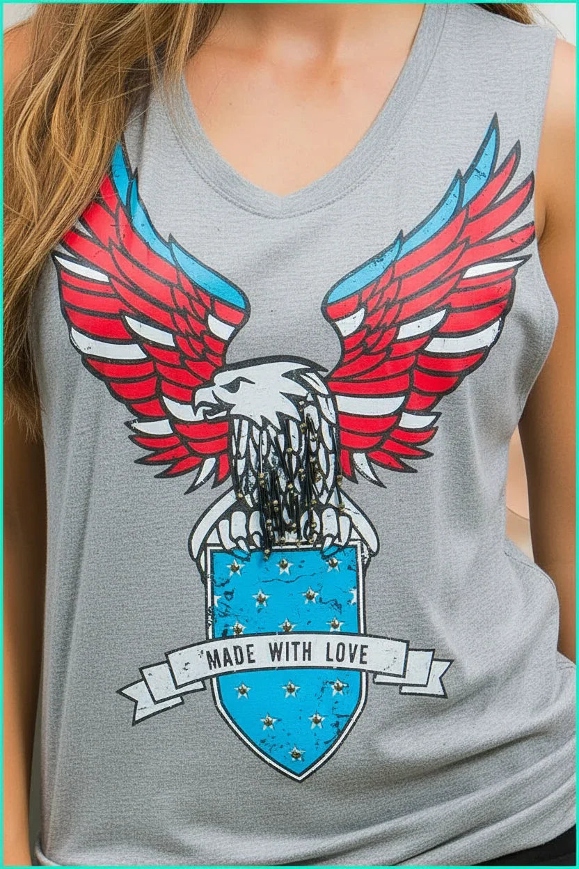 Alto Giro Made With LOVE Embellished Tank