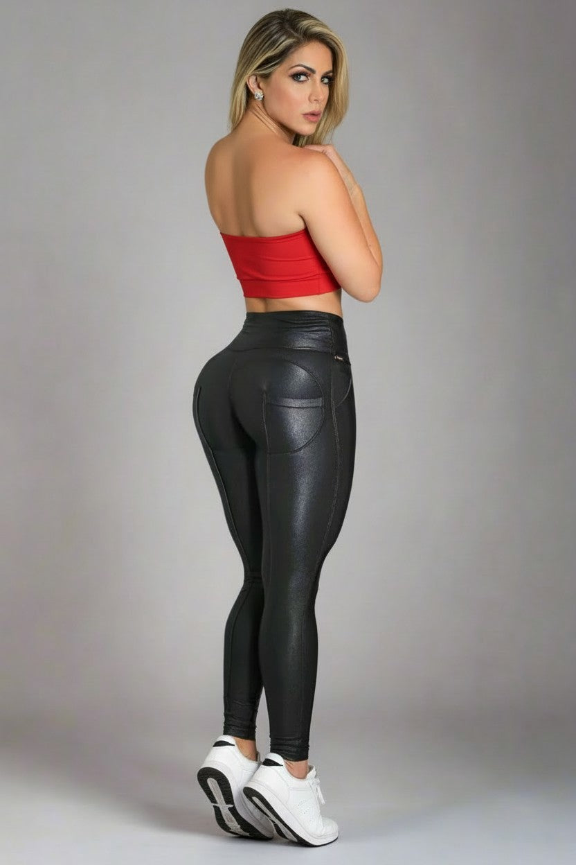 Dyna Brazil Black Moto Booty Pop Legging