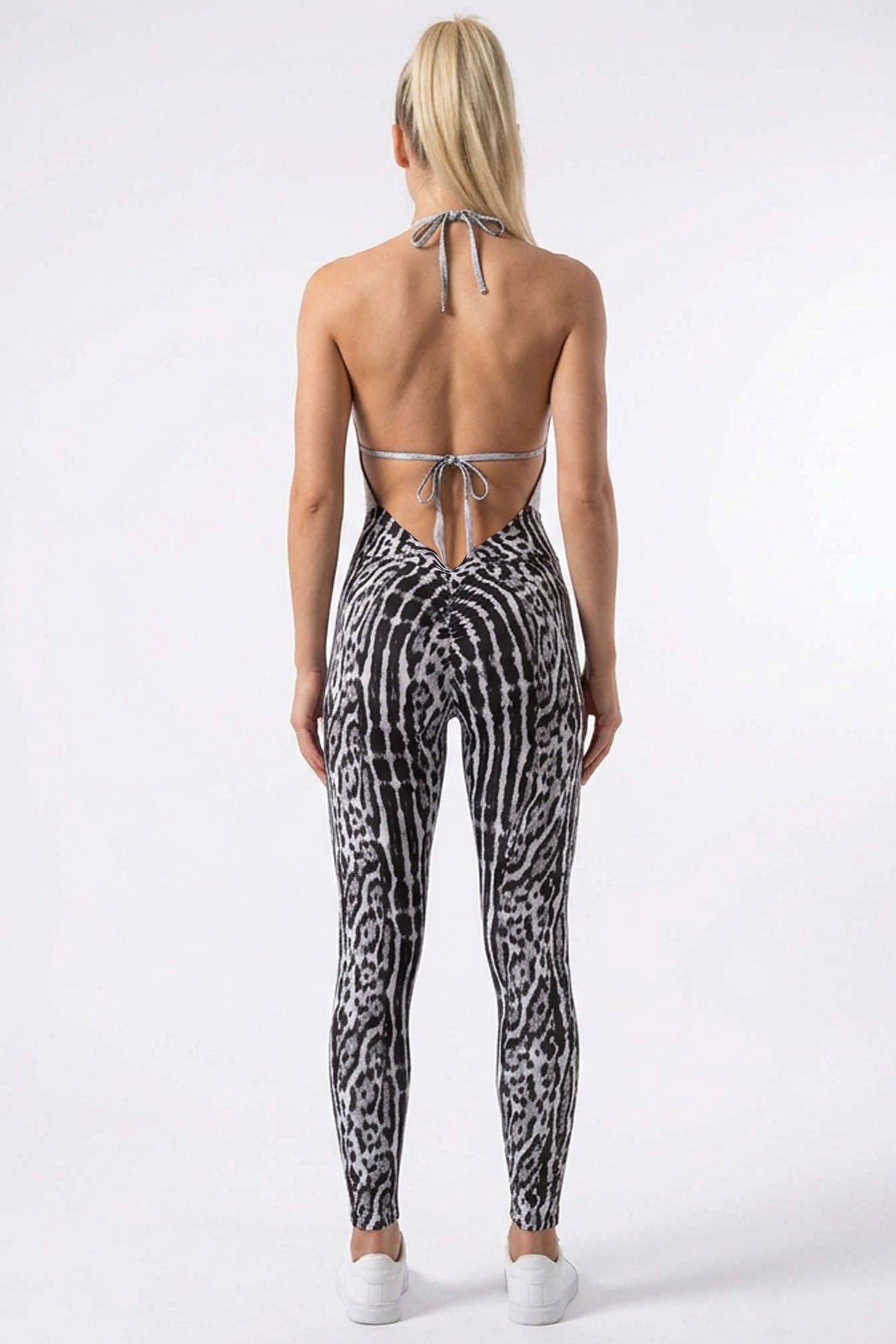 Body Brazil Silver Leopard  Scrunch Jumpsuit