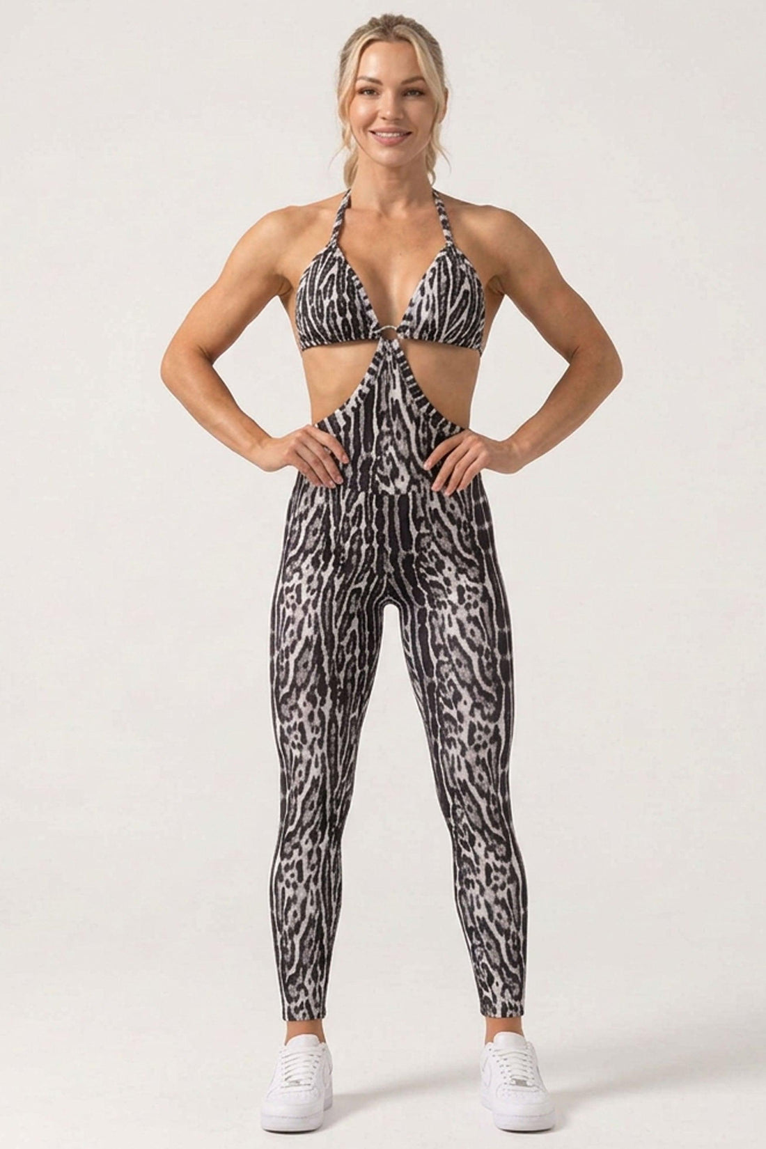 Body Brazil Silver Leopard  Scrunch Jumpsuit