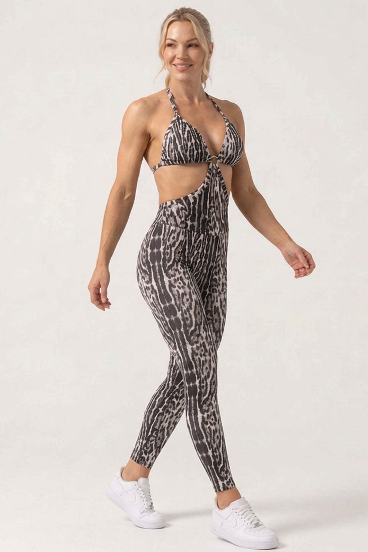 Body Brazil Silver Leopard  Scrunch Jumpsuit