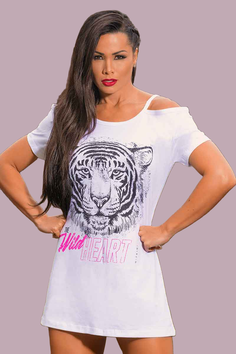 Hipkini White Tiger Tank Dress