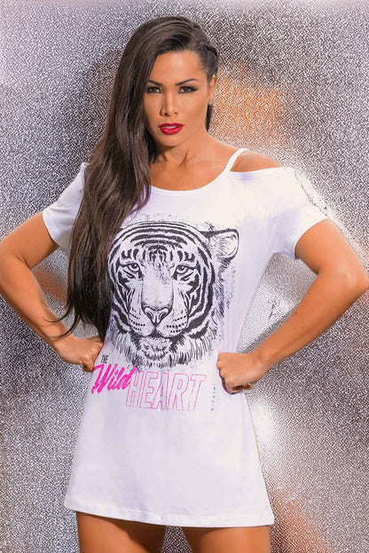Hipkini White Tiger Tank Dress
