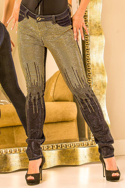 Moikana Crystal Stud Jeans