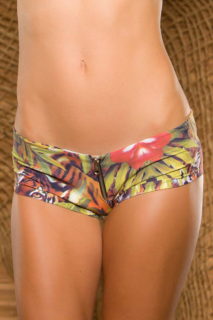 Body Brazil Hidden Tiger Zipper Shorts