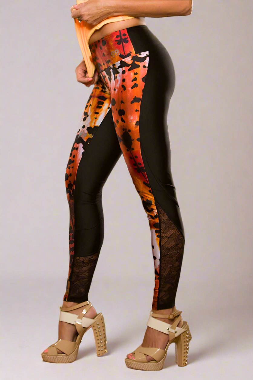 Alto Giro Lacy Art Leopard Legging