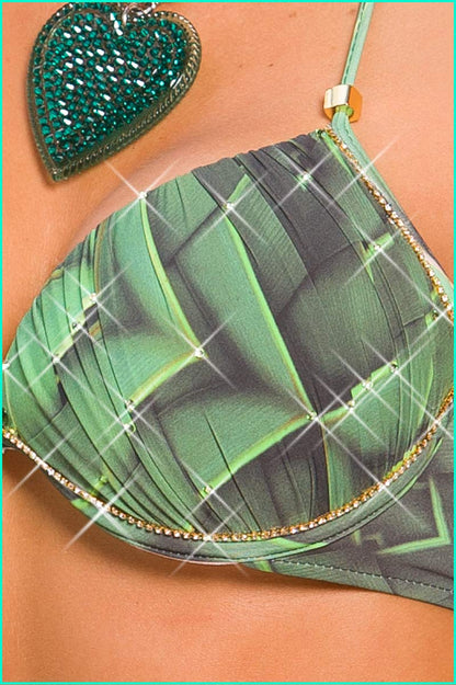 Alto Giro Palm Leaf Swarovski Crystal Bikini