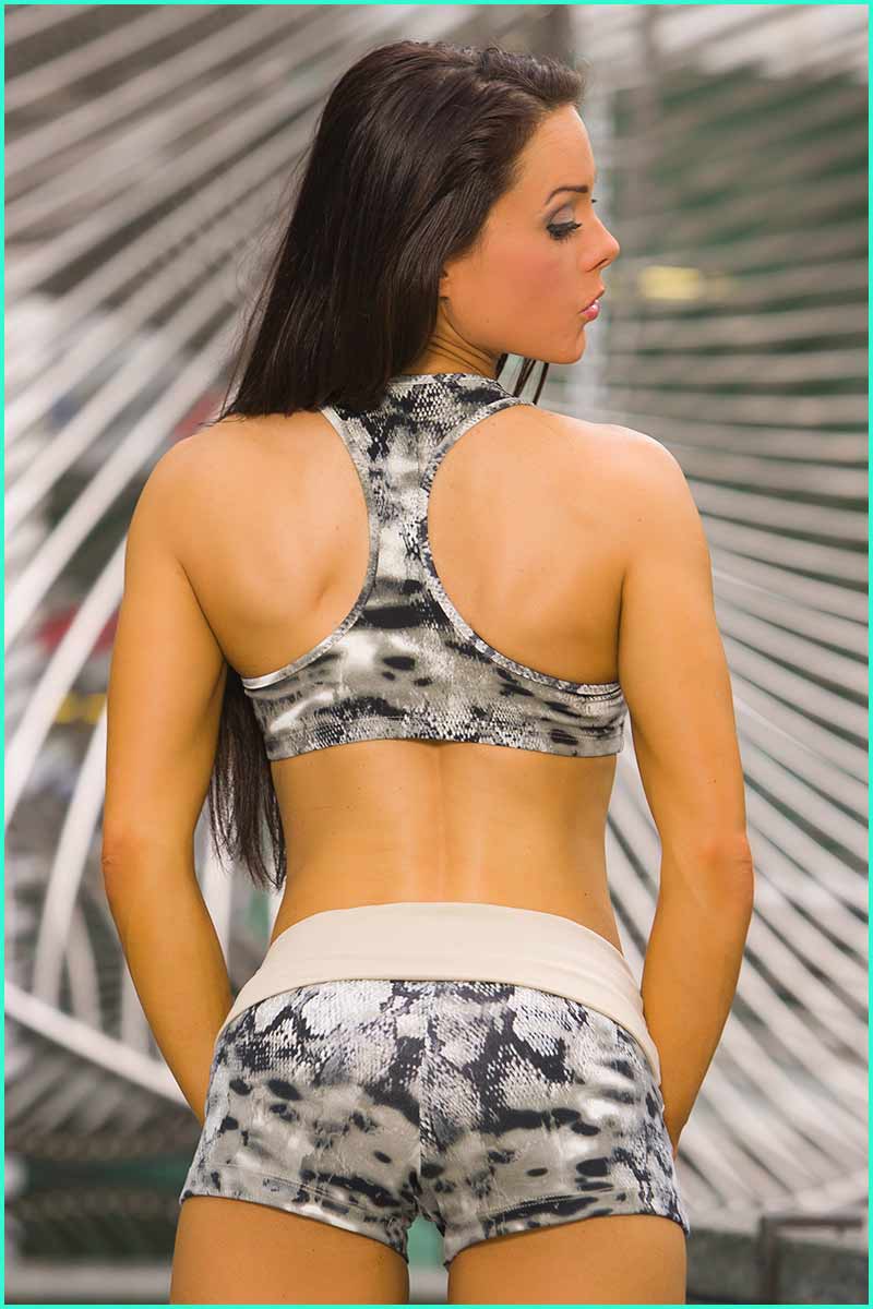 Body Brazil Tan Printed Python Shorts
