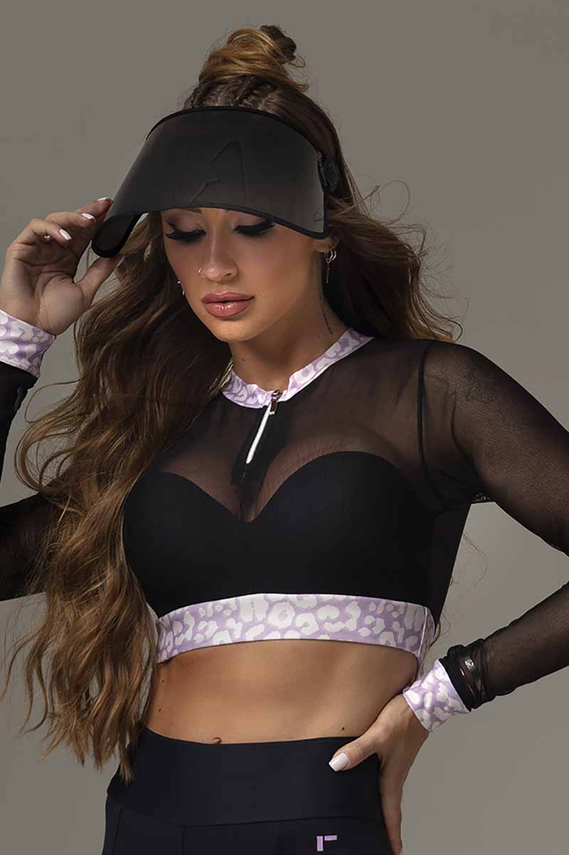 Hipkini Violet Leopard Long Sheer On Top